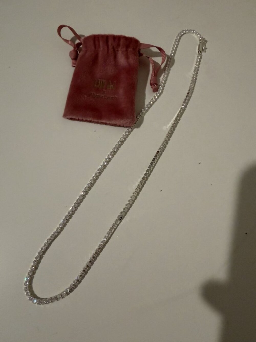 Luv AJ X Alyssa Lynch The Prong Tennis Necklace Silver New